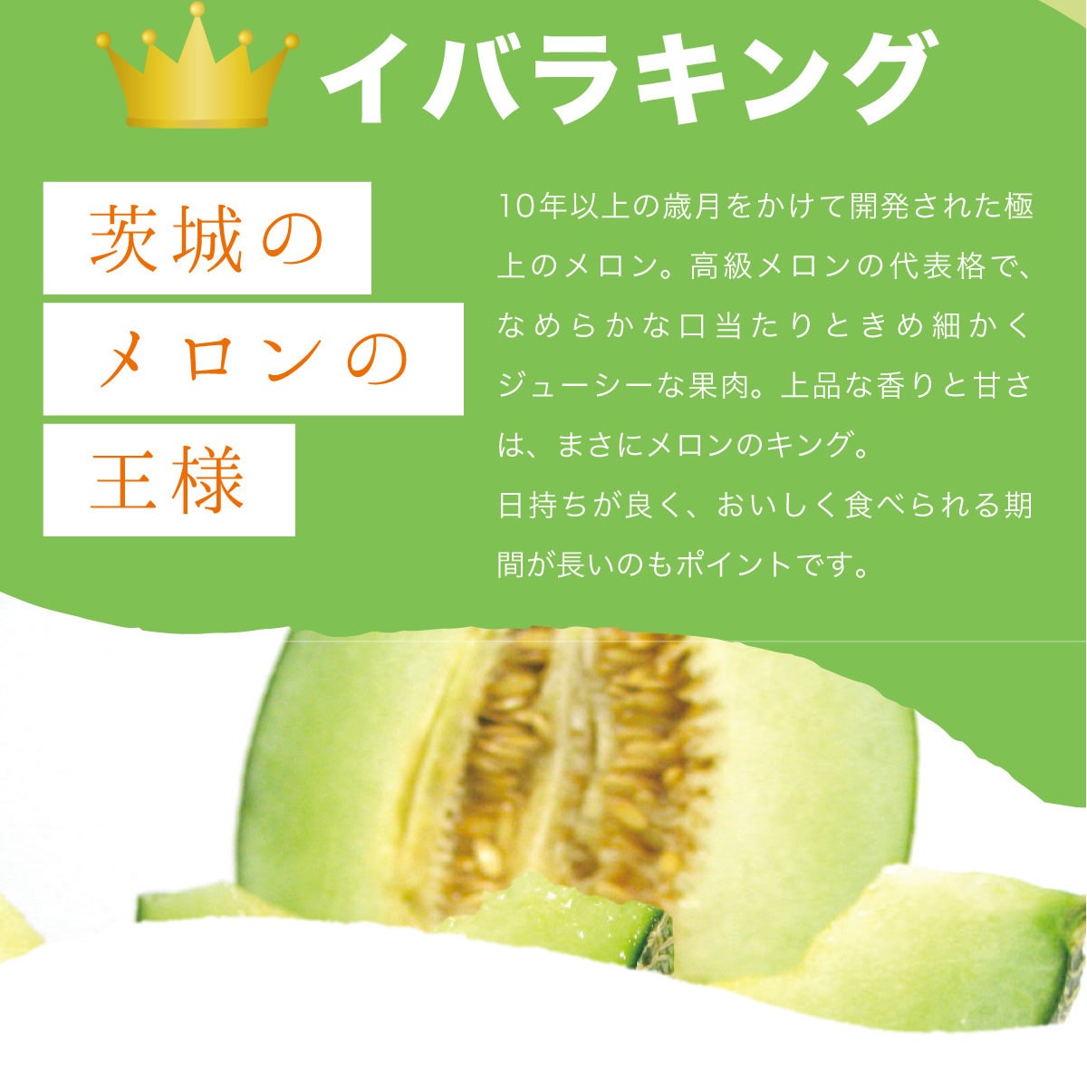 送料無料】メロン イバラキング☆特大☆1玉（約1.8kg以上×1玉